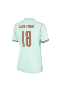 Ranska Warren Zaire-Emery #18 Jalkapallovaatteet Naisten Vieraspaita MM-kisat 2026 Lyhythihainen